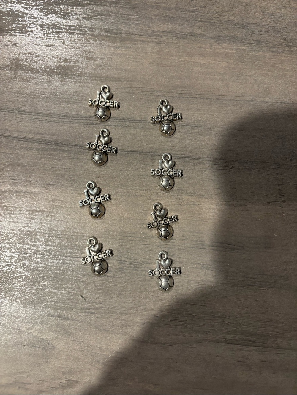Soccer Charm Pendant Set - Silver Tone